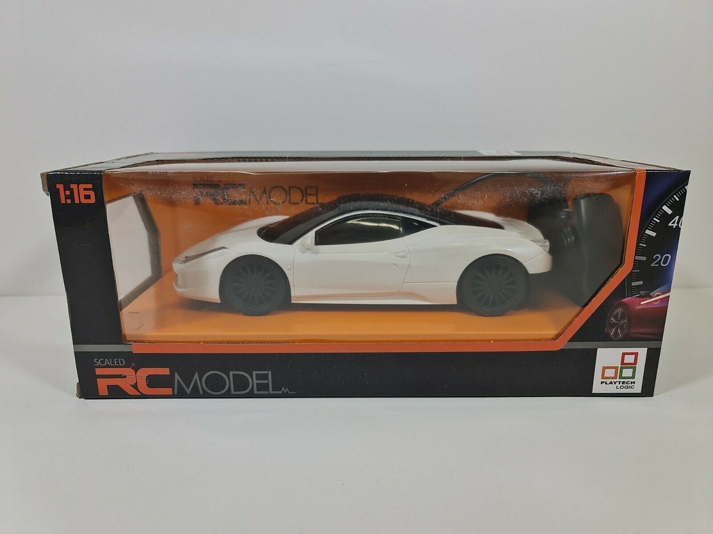 Playtech Logic 1:16 Scaled White Ferrari 458 RC Car RRP £12.99 CLEARANCE XL £7.50 or 2 for £14
